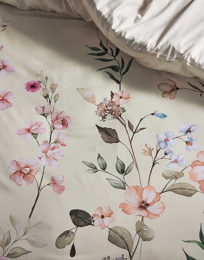 Funda Nórdica Romee, 135 x 200 cm, color vainilla, con funda de almohada 80 x 80 cm, cierre de cremallera