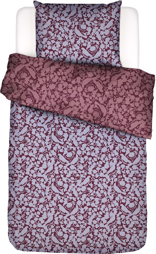 Funda Nórdica Rosie, 140 x 220 cm, rojo y morado, con funda de almohada 60 x 70 cm, cierre de solapa
