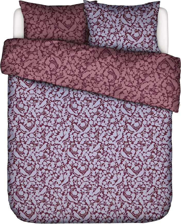 Funda Nórdica Rosie, 240 x 220 cm, rojo y morado, con 2 fundas de almohada 60 x 70 cm, cierre tipo sobre
