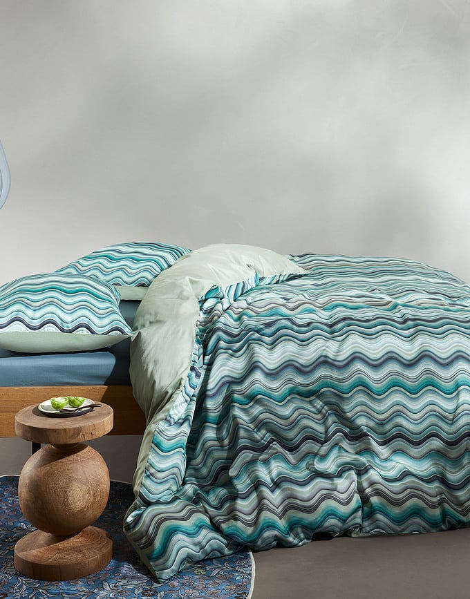 Funda Nórdica Sol, 260 x 220 cm, verde, con 2 fundas de almohada 60 x 70 cm, cierre solapa