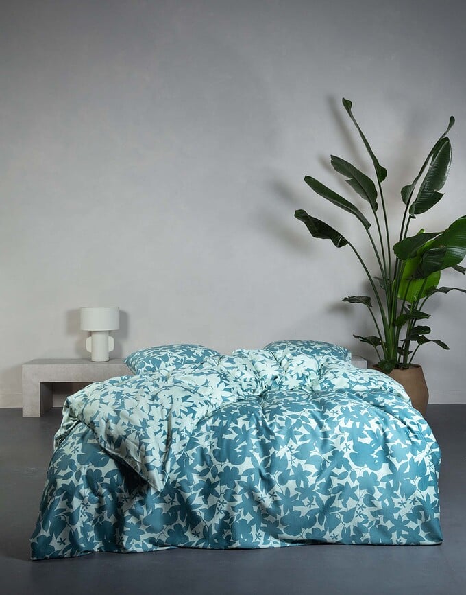 Funda Nórdica Sora, 260 x 220 cm, azul, cierre de solapa, con 2 fundas de almohada 60 x 70 cm