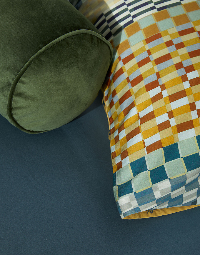 Funda Nórdica Stach, 200 x 200 cm, amarilla, cierre de cremallera, con 2 fundas de almohada de 80 x 80 cm