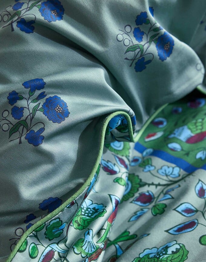 Juego de Funda Nórdica Valeria, 200 x 200 cm, verde, cierre de cremallera, con 2 fundas de almohada 80 x 80 cm