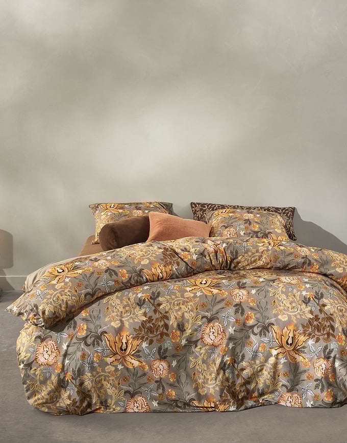 Juego de Funda Nórdica Veron, 140 x 200 cm, marrón claro, con funda de almohada 70 x 90 cm, cierre de cremallera