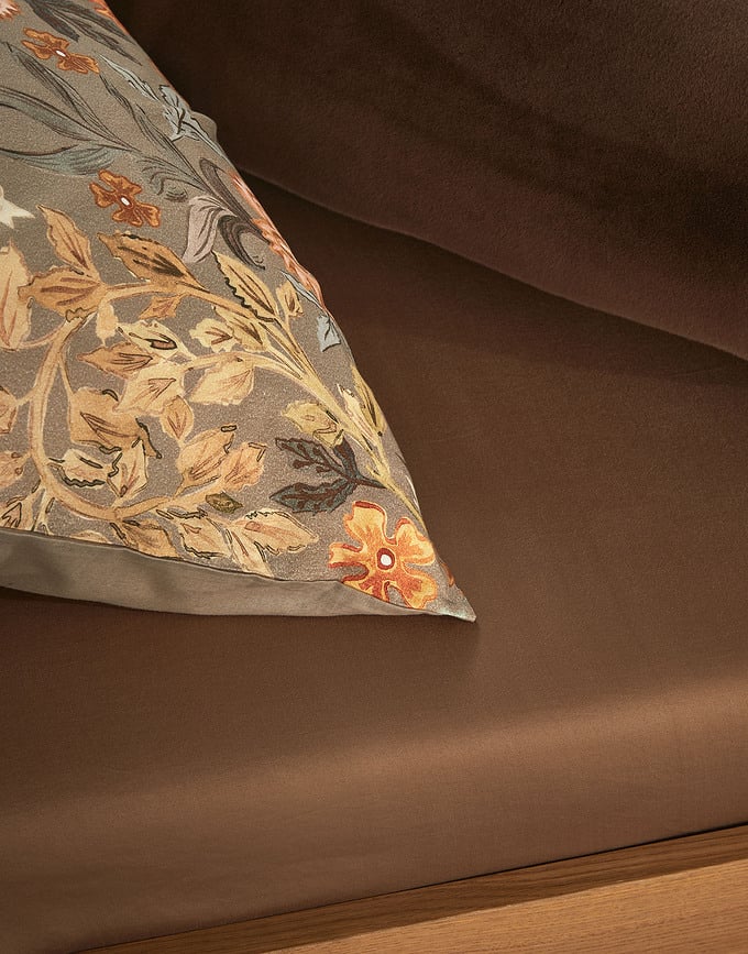 Juego de Funda Nórdica Veron, 140 x 200 cm, marrón claro, con funda de almohada 70 x 90 cm, cierre de cremallera