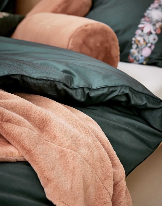 Juego de Funda Nórdica Veroniq, 140 x 220 cm, verde, con funda de almohada 60 x 70 cm, cierre tipo solapa