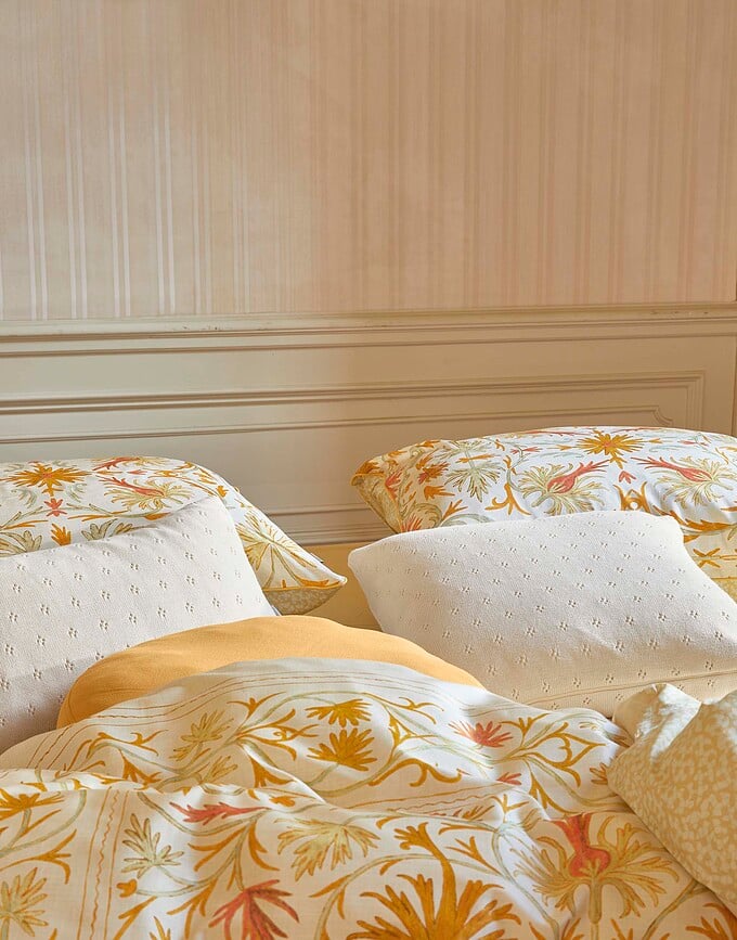 Funda Nórdica Vicia 200 x 200 cm, amarilla, con cierre de cremallera, incluye 2 fundas de almohada 80 x 80 cm