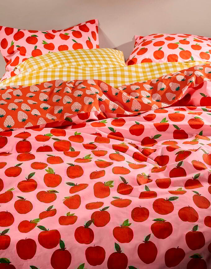 Juego de Funda Nórdica Vitamin Boost, 200 x 220 cm, rosa, cierre de solapa, 2 fundas de almohada 60 x 70 cm