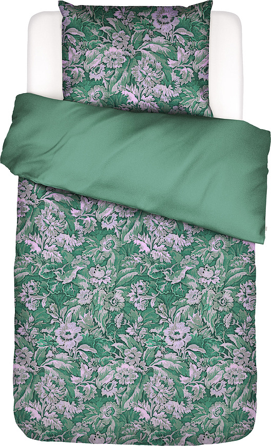 Funda Nórdica Yfke, 140 x 220 cm, verde, cierre de solapa, para almohada 60 x 70 cm