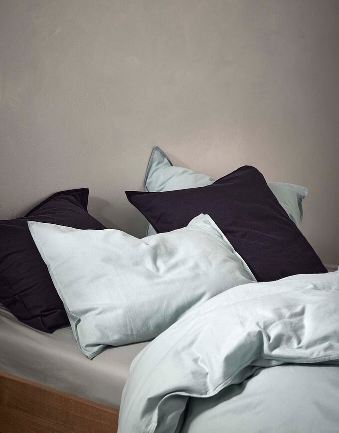 Juego de Funda Nórdica Zeva, 155 x 220 cm, menta, con funda de almohada 80 x 80 cm, cierre de cremallera