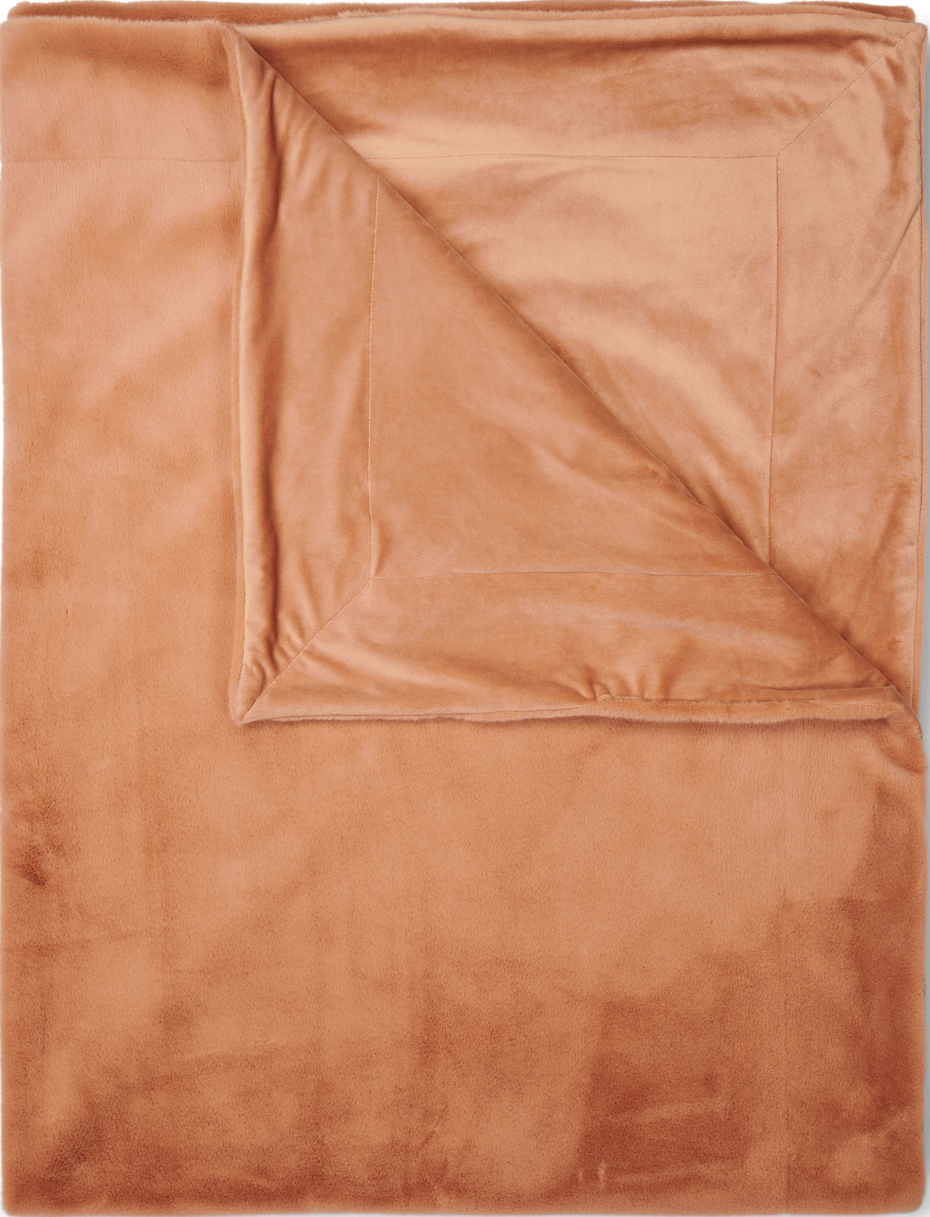 Tagesdecken Furry Kunstfell-Decke 150 X 200 Cm Orangefarben