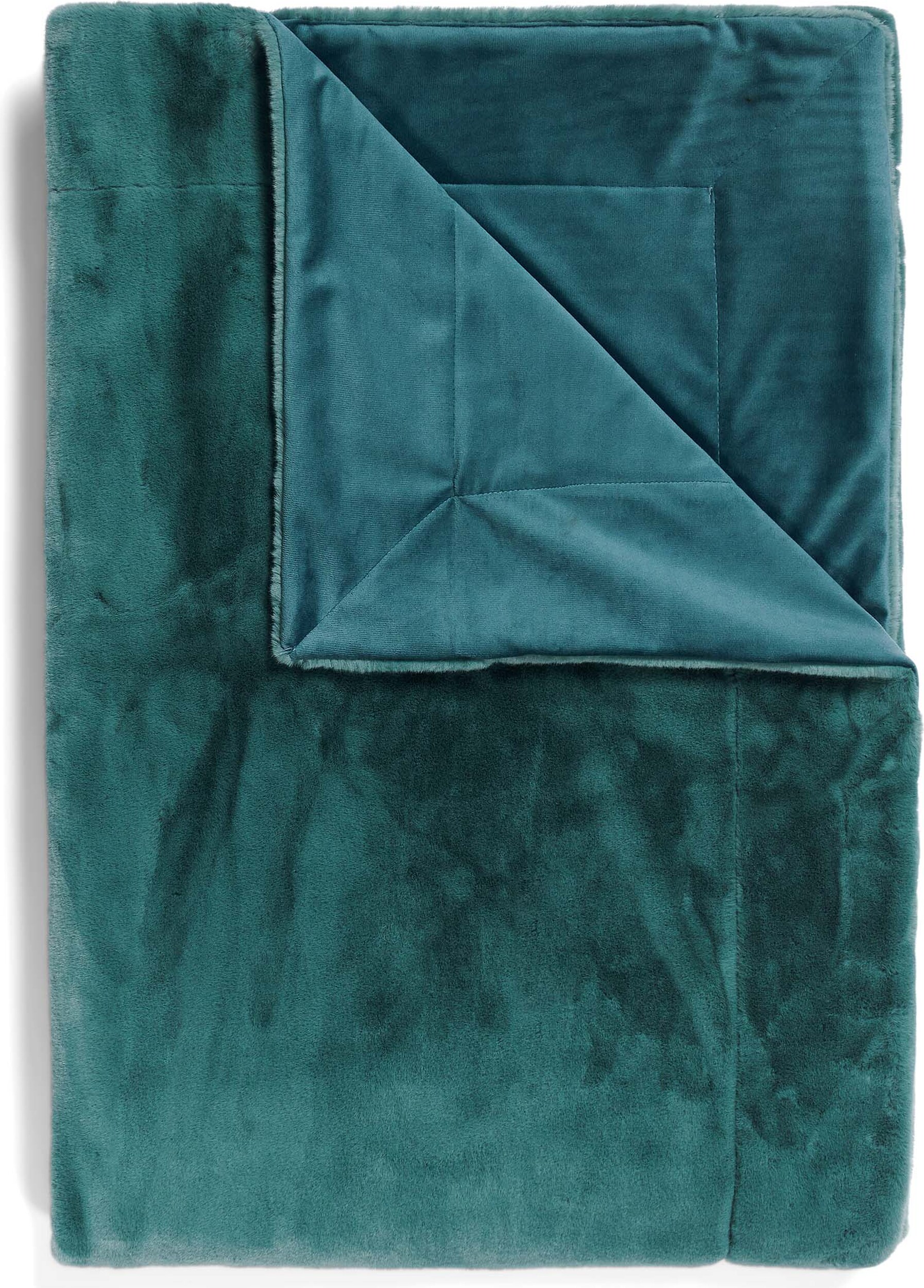 Tagesdecken Furry Kunstfell-Decke 150 X 200 Cm Seegrün