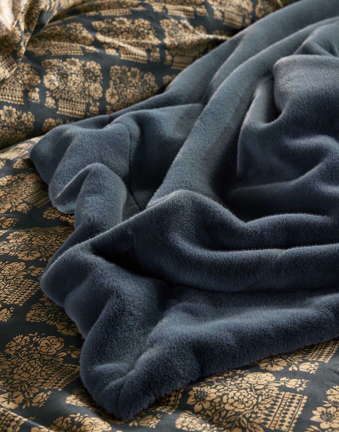 Furry Couverture en fausse fourrure, 150 x 200 cm, beige