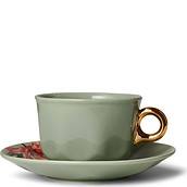 Gallery Coffee cup green with a saucer