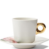 Gallery espresso cup 90 ml white with a saucer