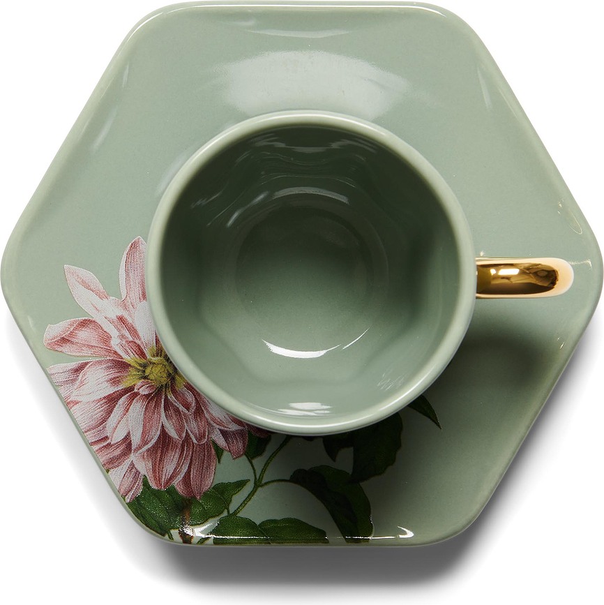 Gallery Φλιτζάνι για Espresso, με πιατάκι, 90 ml, πράσινο