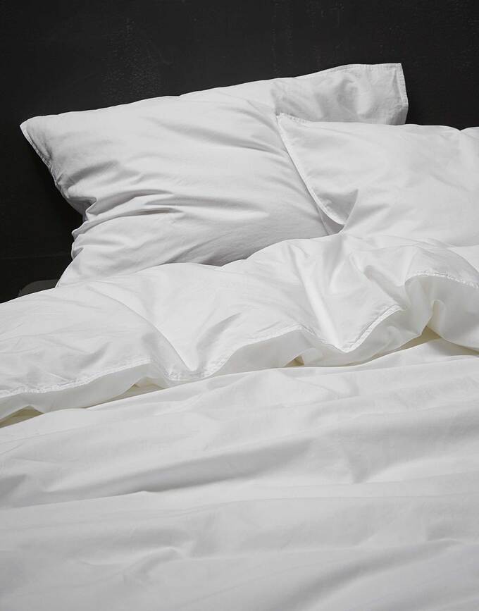 Guy Parure de lit 200 x 200 cm, blanche, fermeture éclair, 2 taies d'oreiller 80 x 80 cm