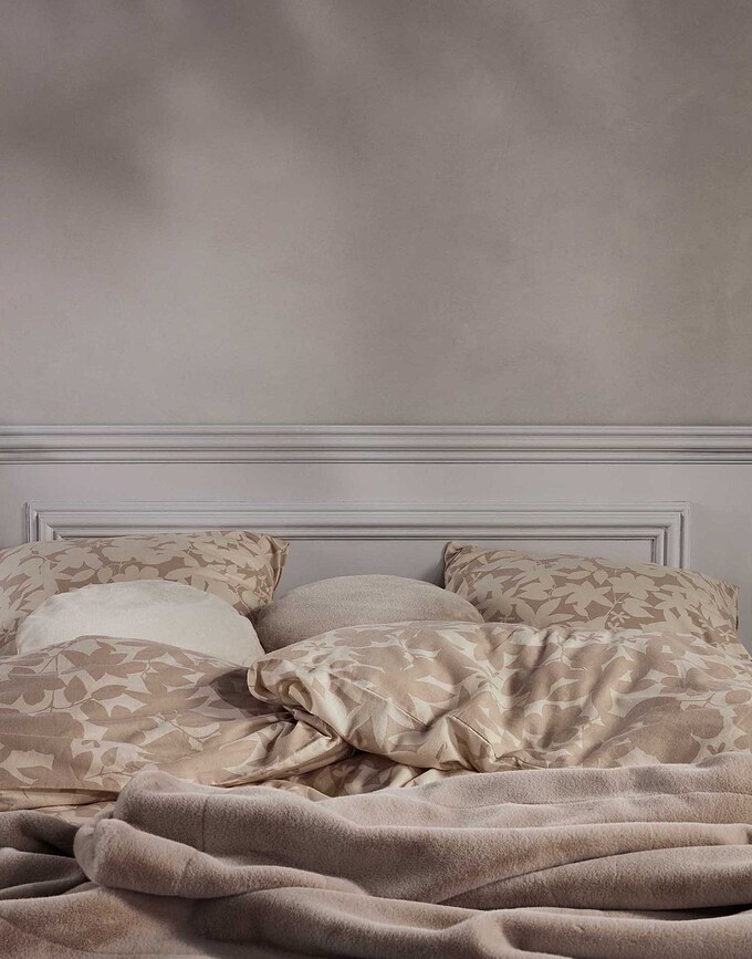 Imara Parure de Lit 140 x 200 cm, beige, avec taie d'oreiller 70 x 90 cm, fermeture éclair
