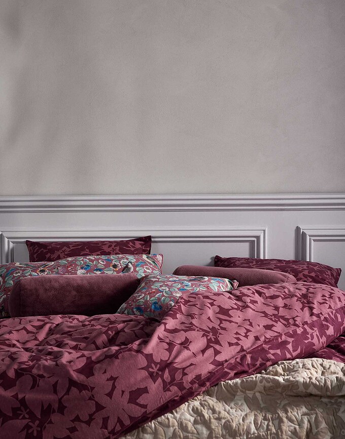 Imara Housse de couette avec fermeture éclair, 160 x 200 cm, bordeaux