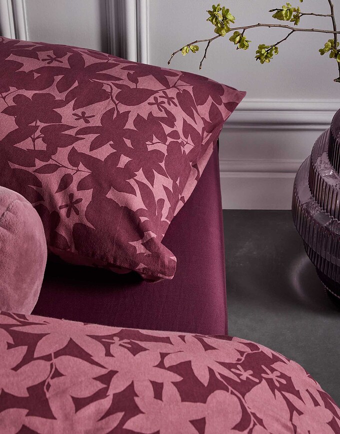 Imara Housse de couette avec fermeture éclair, 160 x 200 cm, bordeaux