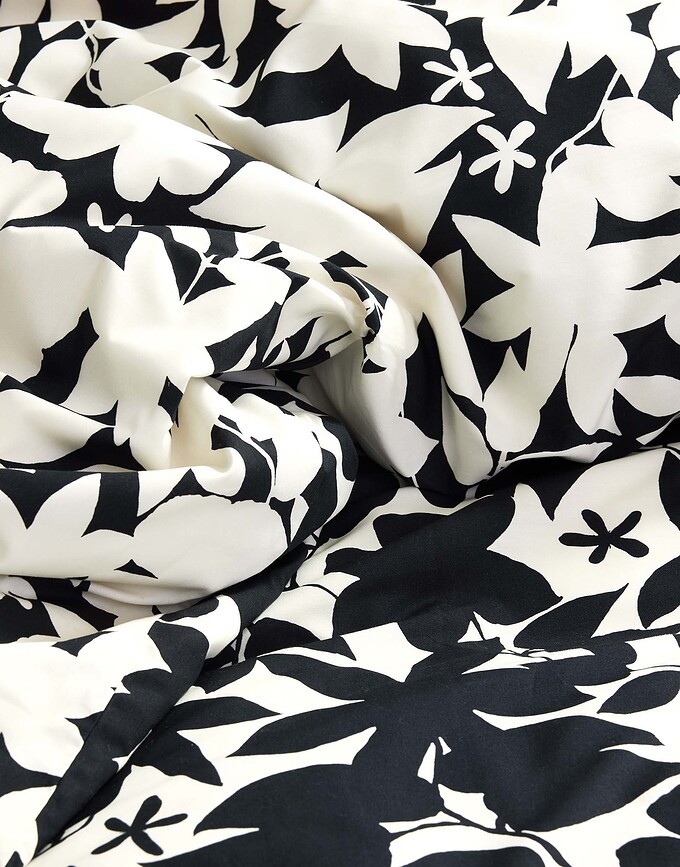 Imara Housse de couette à rabat, 240 x 220 cm, noire et blanche, avec 2 taies d'oreiller 60 x 70 cm