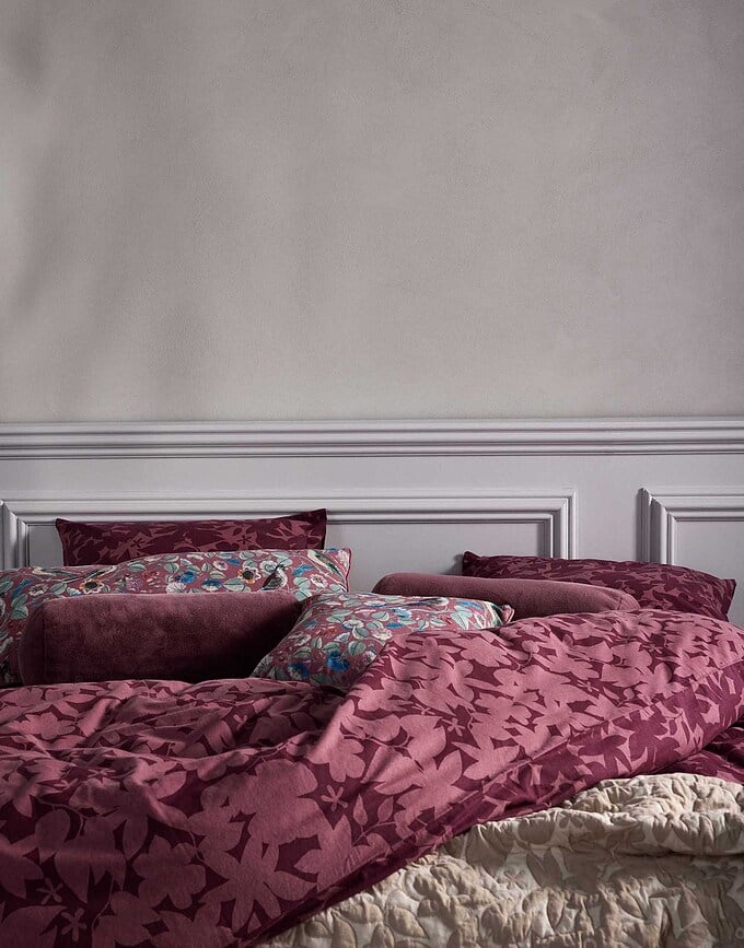 Imara Posteljina 155x220 cm bordo s patentnim zatvaračem i jastučnicom 80x80 cm