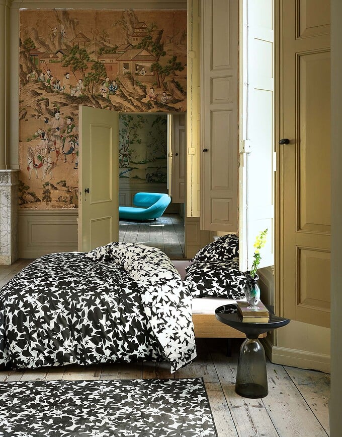 Imara Posteljina s patentnim zatvaračem 155x220 cm crno-bijela s jastučnicom 80x80 cm