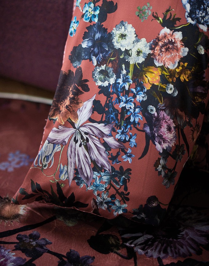 Isabelle Parure de Lit 135 x 200 cm, avec taie d'oreiller 60 x 80 cm, fermeture éclair, marron, Set 2 pièces