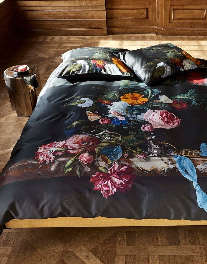 Funda Nórdica Gwendolyn, 260 x 220 cm, verde oscuro, cierre de solapa, con 2 fundas de almohada 60 x 70 cm