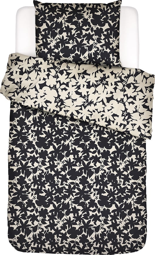 Juego de Cama Imara, 135 x 200 cm, funda de almohada 80 x 80 cm, blanco y negro, cierre de cremallera