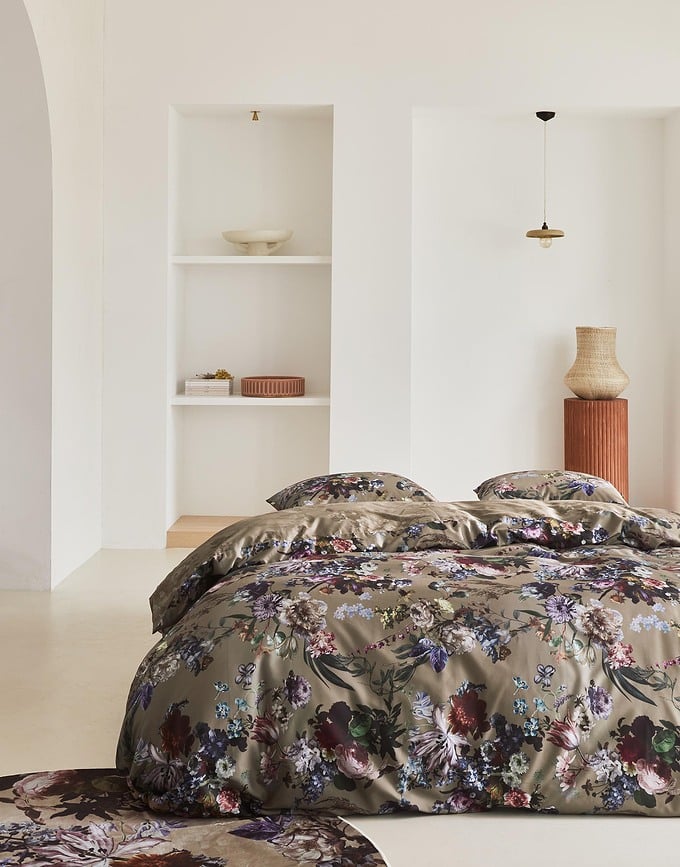 Juego de Funda Nórdica Isabelle, 135 x 200 cm, gris beige, incluye funda de almohada 60 x 80 cm, cierre de cremallera