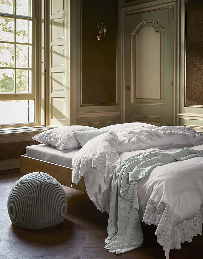 Juego de Funda Nórdica Maen, 260 x 220 cm, blanca, con 2 fundas de almohada 60 x 70 cm, cierre de solapa