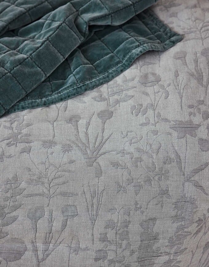 Juego de Funda Nórdica Maribel, 240 x 220 cm, gris, cierre de solapa, con 2 fundas de almohada 60 x 70 cm