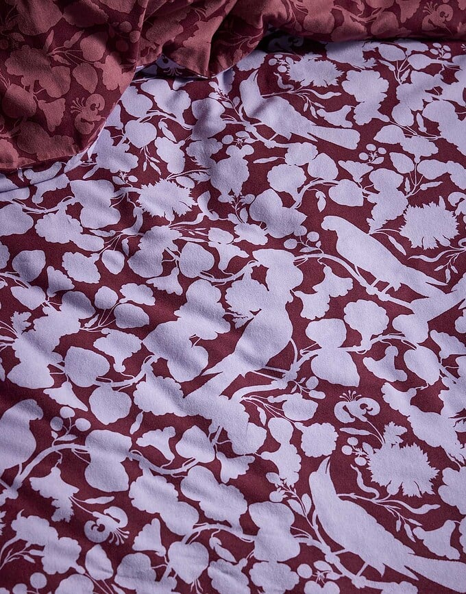 Funda Nórdica Rosie, 135 x 200 cm, rojo y morado, con cierre de cremallera, incluye funda de almohada 80 x 80 cm