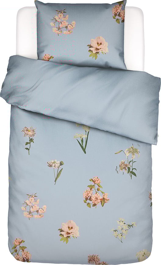 Juego de Funda Nórdica Annebella, 135x200 cm, azul, con funda de almohada 80x80 cm, cierre de cremallera