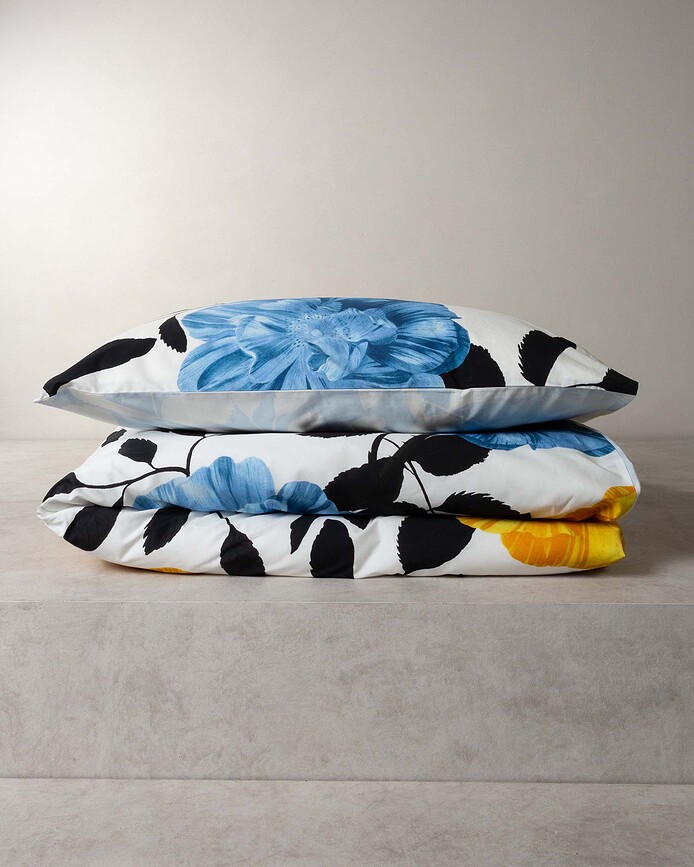 Juego de Funda Nórdica Bloom with a View, 240 x 220 cm, blanca, cierre de solapa, con 2 fundas de almohada 60 x 70 cm