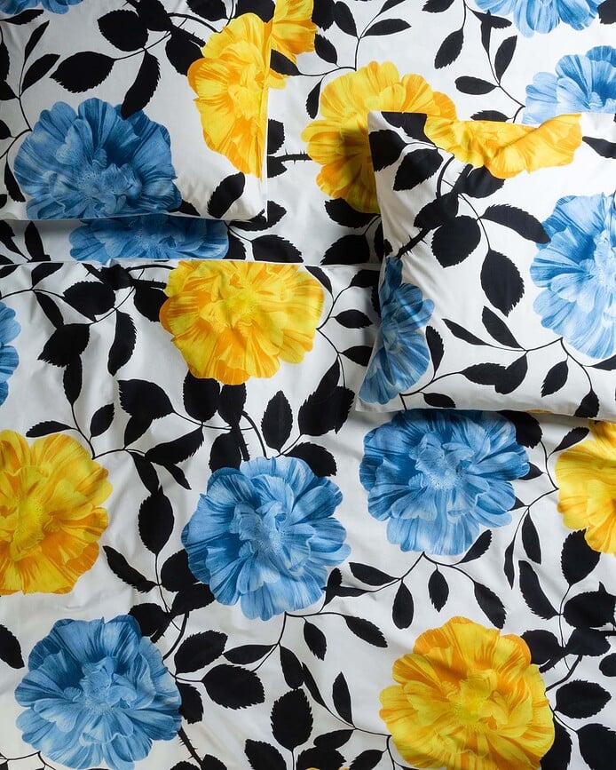 Juego de Funda Nórdica Bloom with a View, 240 x 220 cm, blanca, cierre de solapa, con 2 fundas de almohada 60 x 70 cm