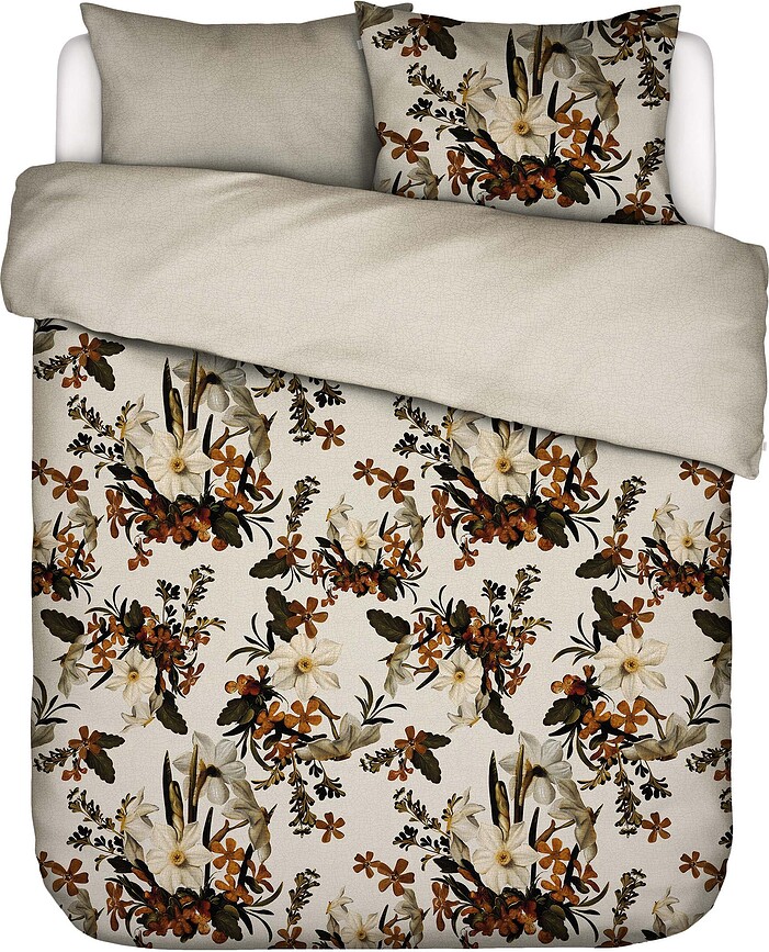 Juego de Funda Nórdica Daffodil Reunited, 200 x 220 cm, rosa y blanca, con 2 fundas de almohada 60 x 70 cm, cierre de solapa