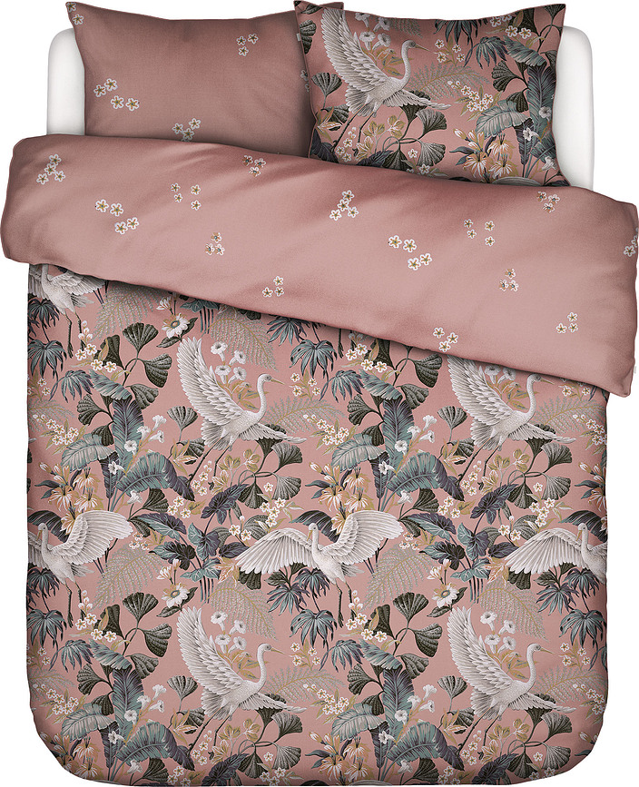 Juego de Funda Nórdica Diem, 200 x 200 cm, rosa antiguo, para almohadas 70 x 90 cm, cierre de cremallera