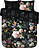 Juego de Funda Nórdica Fleur Festive, 240 x 220 cm, negra, con 2 fundas de almohada 60 x 70 cm, cierre de solapa