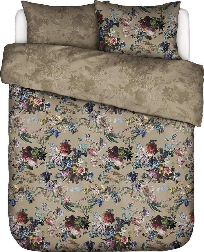 Juego de Funda Nórdica Isabelle, 200 x 200 cm, gris topo, 2 fundas de almohada 80 x 80 cm, cierre de cremallera