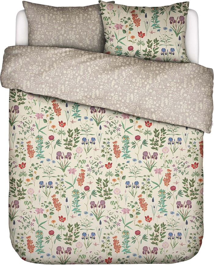 Juego de Funda Nórdica Marigold, 200 x 200 cm, vainilla, cierre de solapa, con 2 fundas de almohada 80 x 80 cm