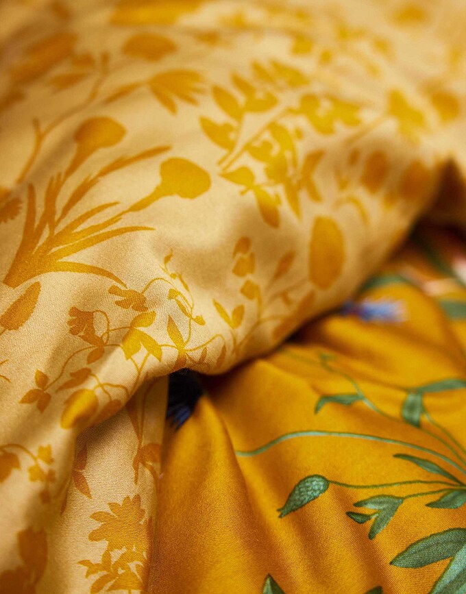 Juego de Funda Nórdica Marigold 140 x 220 cm, amarilla, con funda de almohada 60 x 70 cm, cierre de solapa