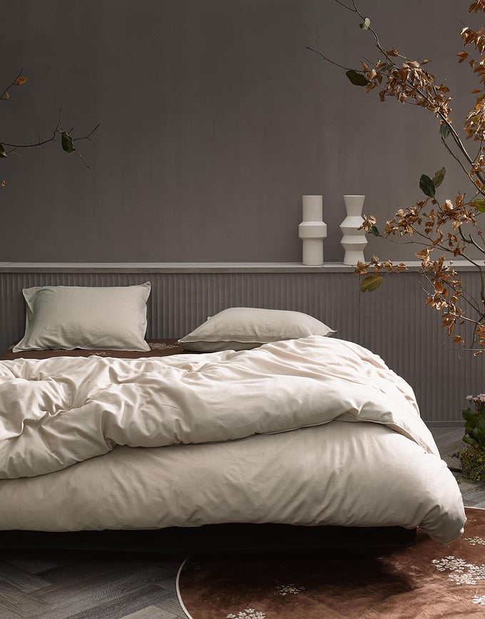 Funda Nórdica Minte, 200 x 200 cm, gris topo, cierre de cremallera, con 2 fundas de almohada 80 x 80 cm