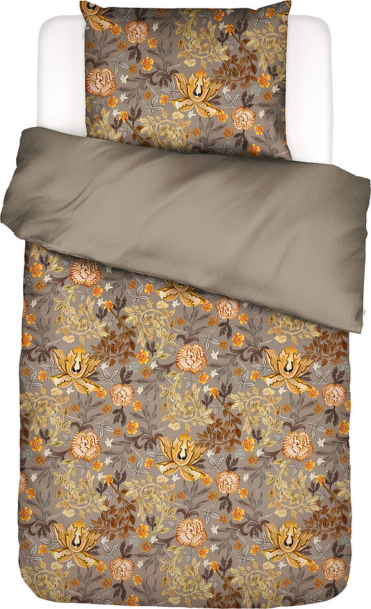 Juego de Funda Nórdica Veron, 140 x 200 cm, marrón claro, con funda de almohada 70 x 90 cm, cierre de cremallera