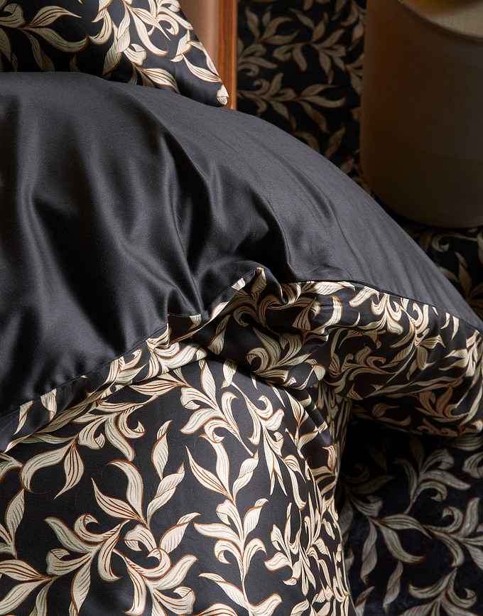 Juliette Parure de Lit fermeture éclair, 140 x 200 cm, avec taie d'oreiller 70 x 90 cm, noire