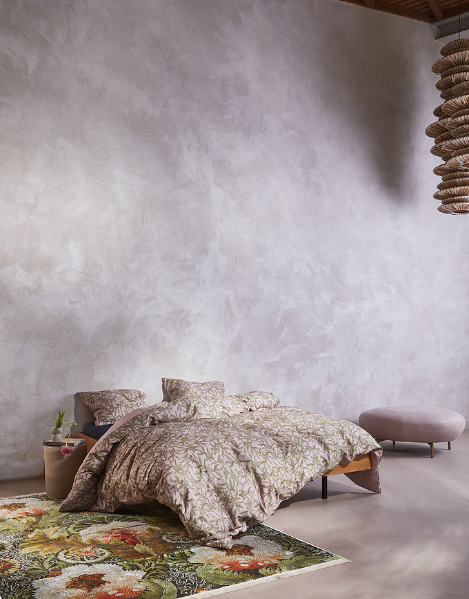 Juliette Housse de Couette 140 x 200 cm, rose antique, avec 1 taie d'oreiller 70 x 90 cm, fermeture éclair