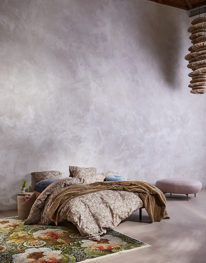 Juliette Housse de Couette 140 x 200 cm, rose antique, avec 1 taie d'oreiller 70 x 90 cm, fermeture éclair