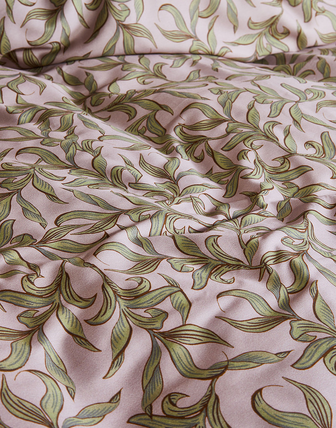 Juliette Housse de Couette 140 x 200 cm, rose antique, avec 1 taie d'oreiller 70 x 90 cm, fermeture éclair