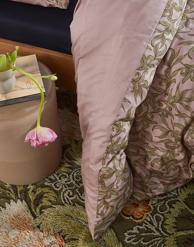 Juliette Σετ Παπλωματοθήκης, 155 x 220 cm, antique ροζ, με μαξιλαροθήκη 80 x 80 cm, με φερμουάρ, 2 τμχ